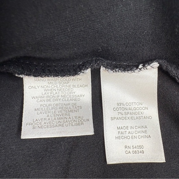 Jones NY Signature Black Pullover Faux Wrap Blouse Silver Detail Size Small - Picture 5 of 7